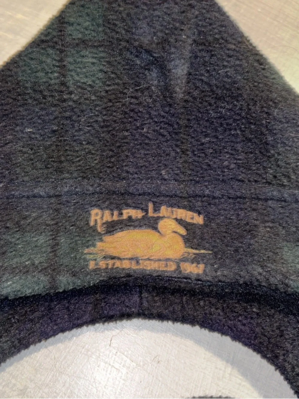 Ralph Lauren Blackwatch Plaid Fleece Hat with Earflaps kids